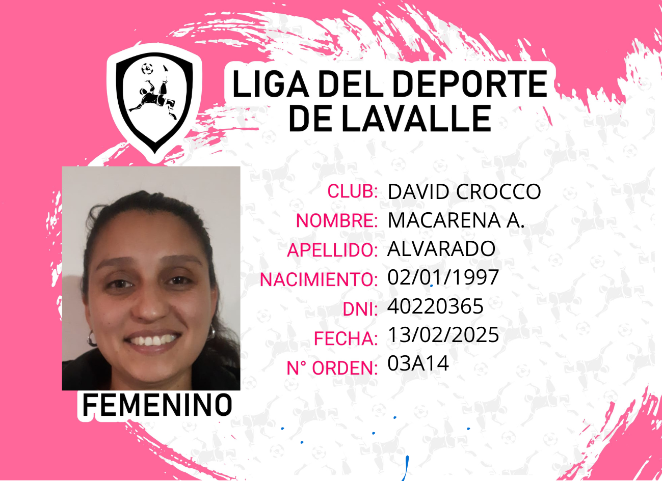 Foto carnet MACARENA A ALVARADO 