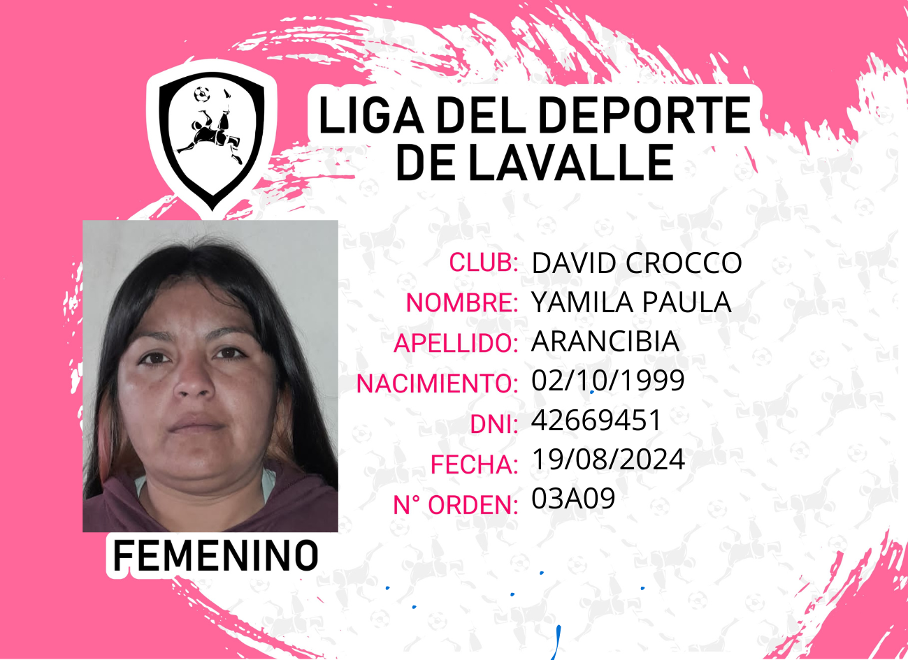 Foto carnet YAMILA PAULA ARANCIBIA
