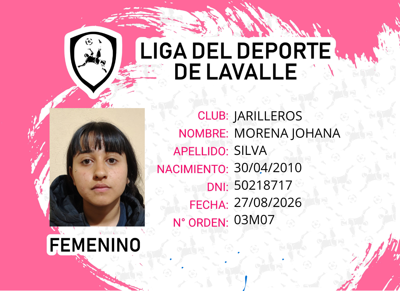 Foto carnet MORENA JOHANA SILVA 