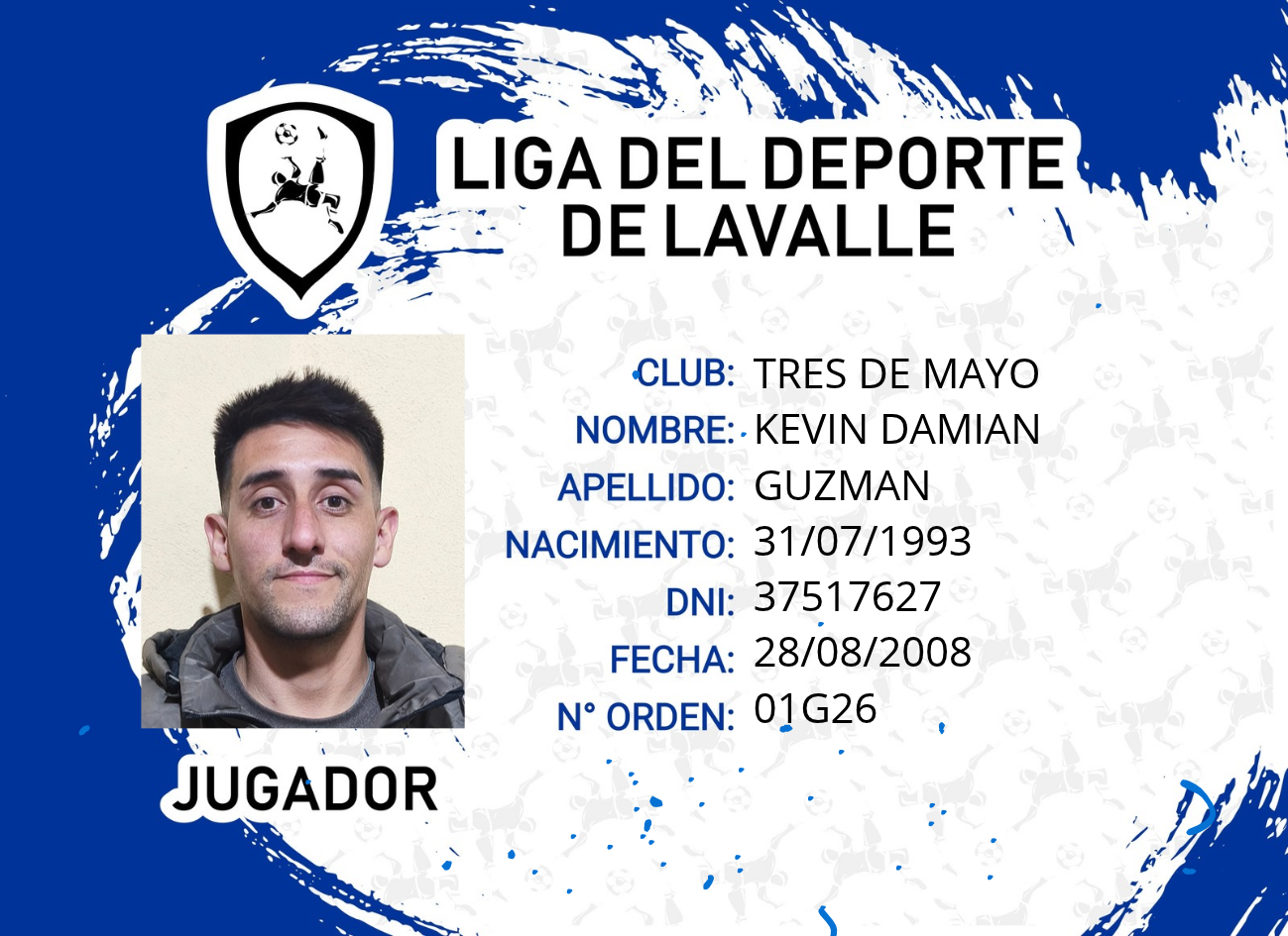 Foto carnet GUZMAN, KEVIN DAMIAN