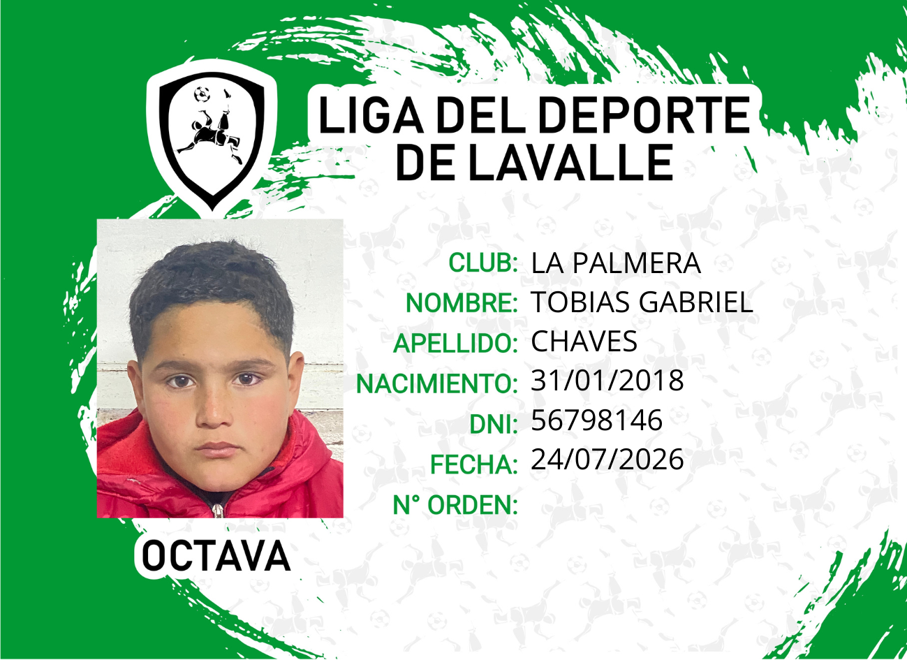 Foto carnet CHAVES, TOBIAS GABRIEL