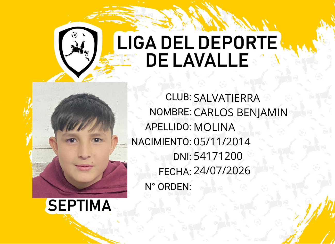 Foto carnet MOLINA, CARLOS BENJAMIN