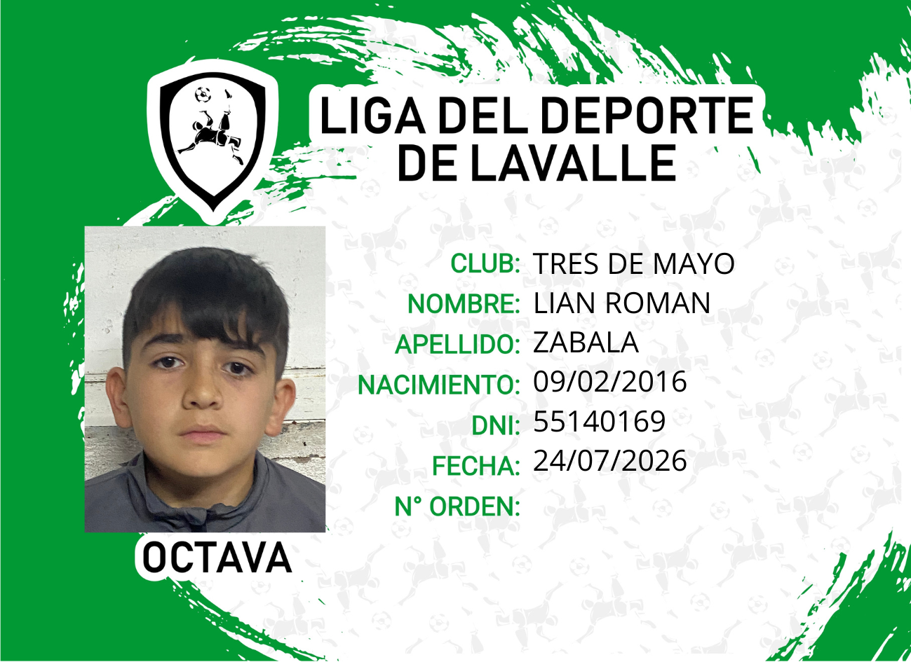 Foto carnet ZABALA, LIAN ROMAN