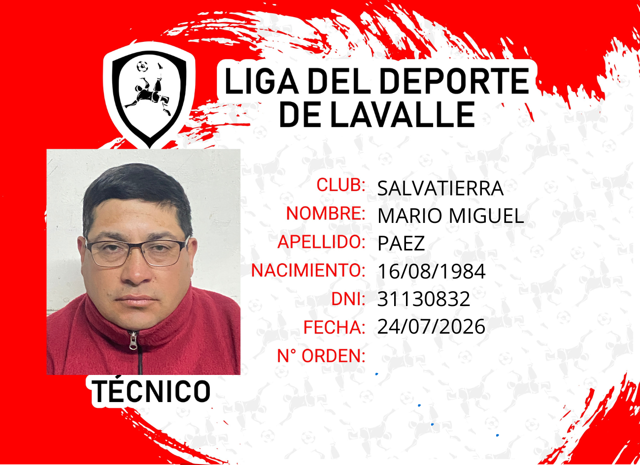 Foto carnet PAEZ, MARIO MIGUEL