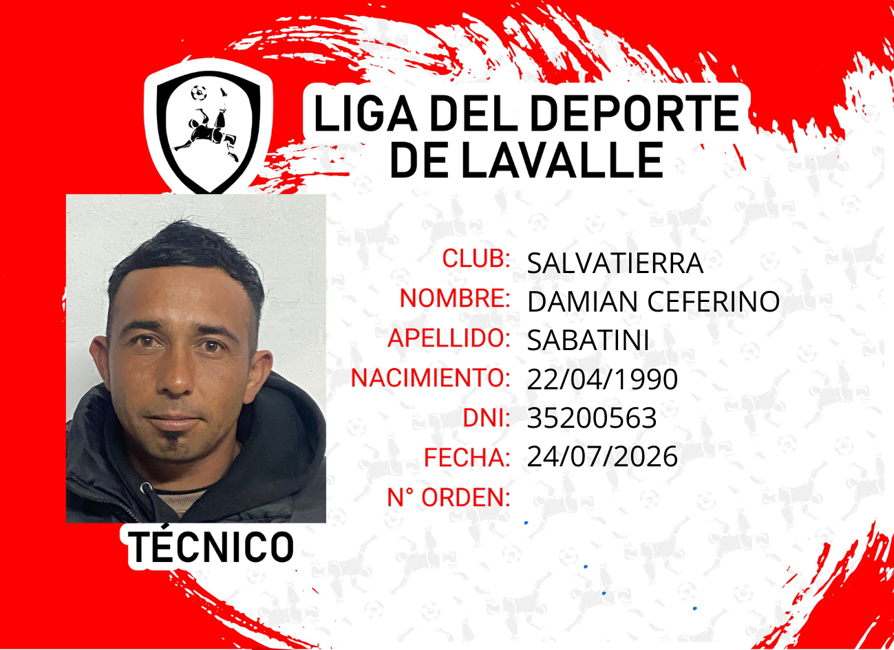 Foto carnet SABATINI, DAMIAN CEFERINO