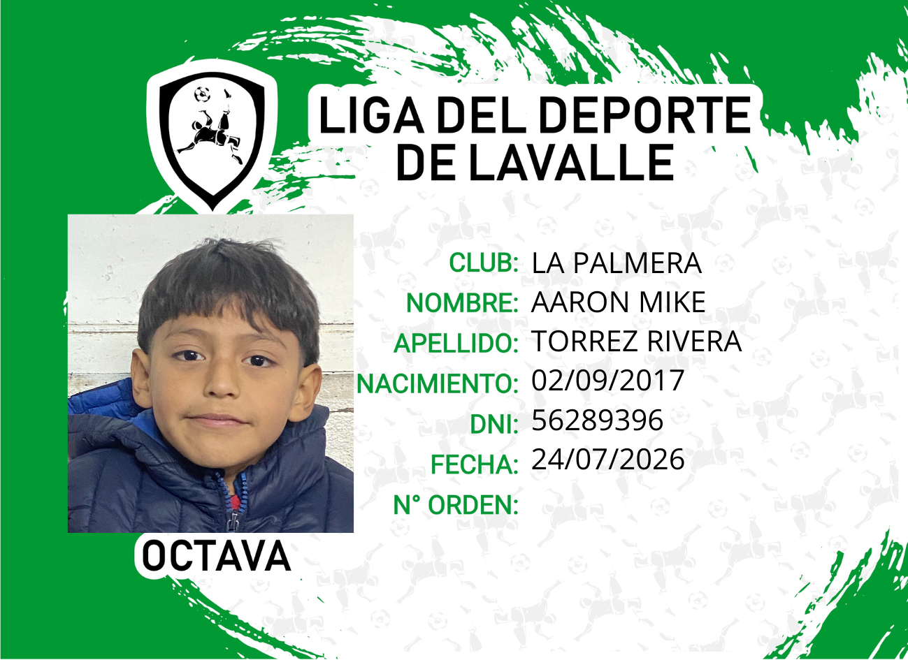Foto carnet TORREZ RIVERA, AARON MIKE