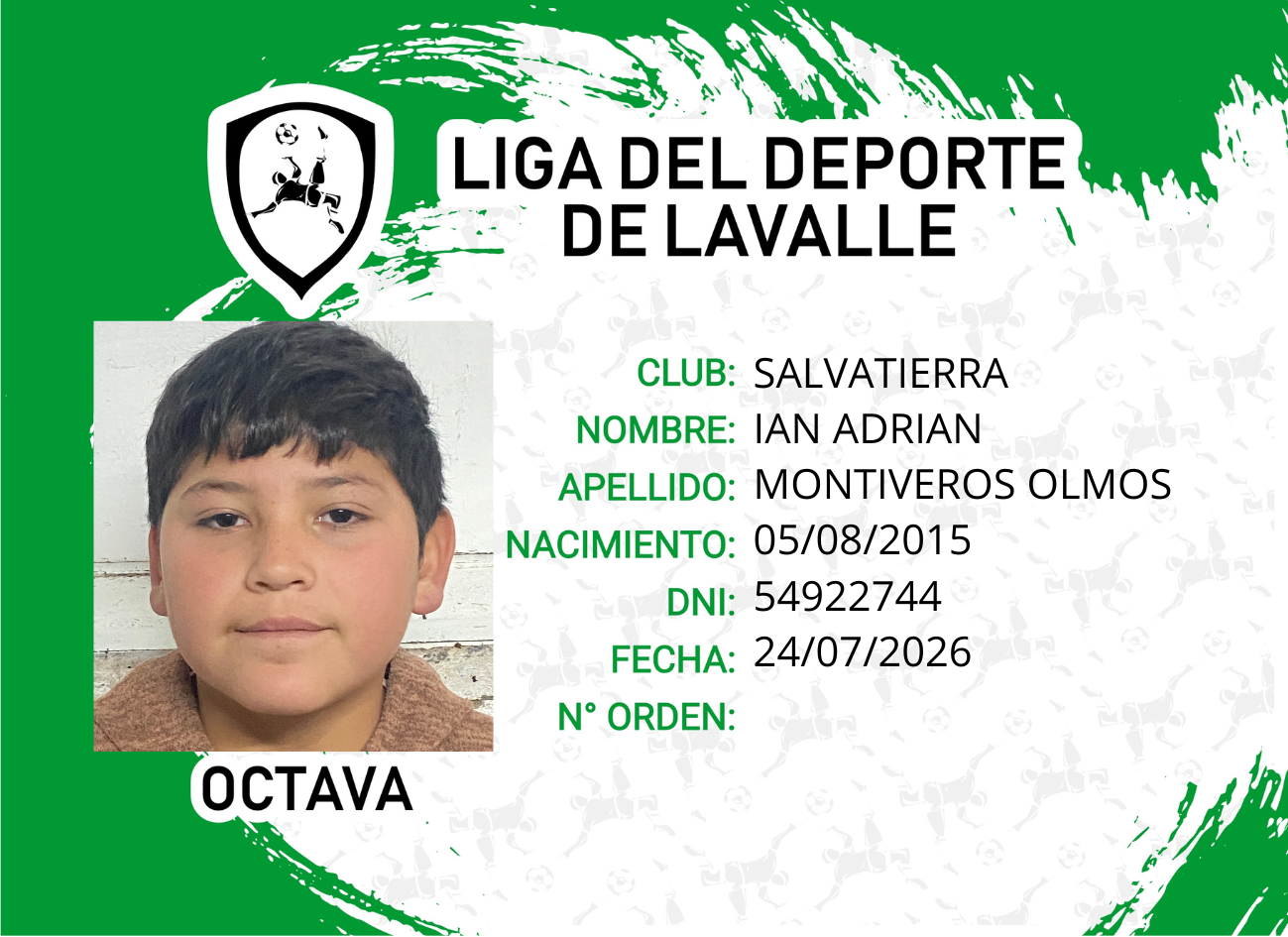 Foto carnet MONTIVEROS OLMOS, IAN ADRIAN
