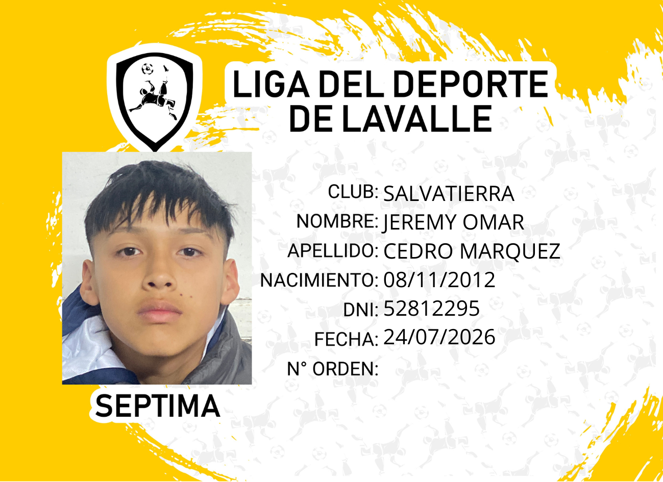 Foto carnet CEDRO MARQUEZ, JEREMY OMAR