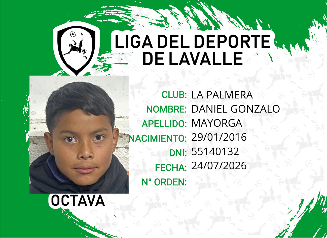 Foto carnet MAYORGA, DANIEL GONZALO