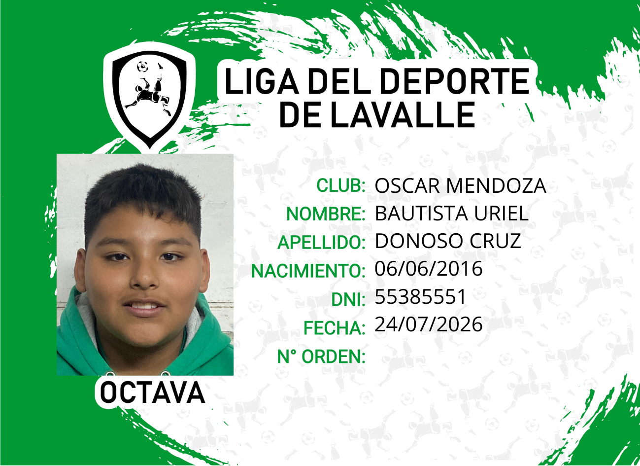 Foto carnet DONOSO CRUZ, BAUTISTA URIEL