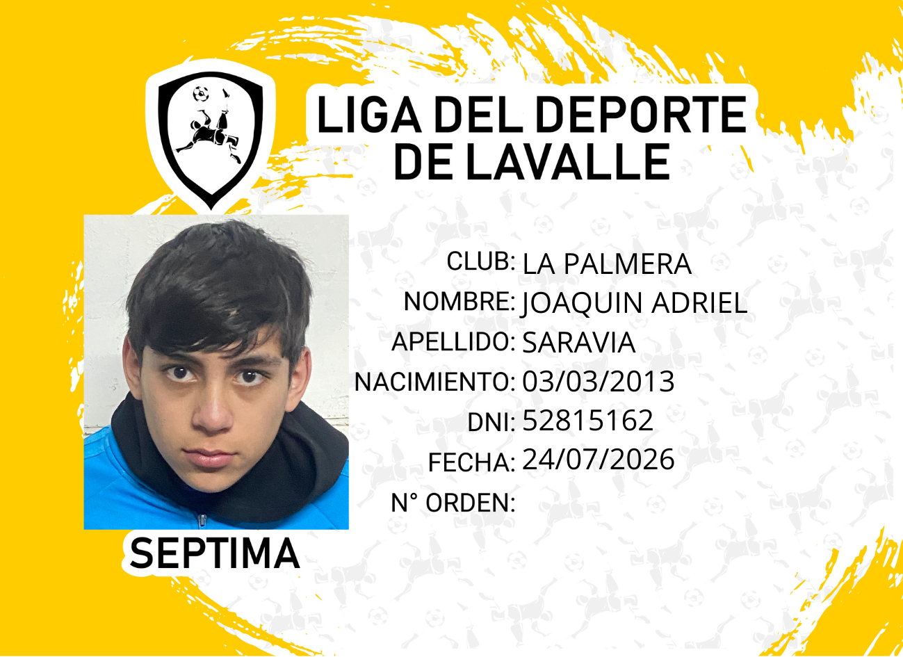 Foto carnet SARAVIA, JOAQUIN ADRIEL