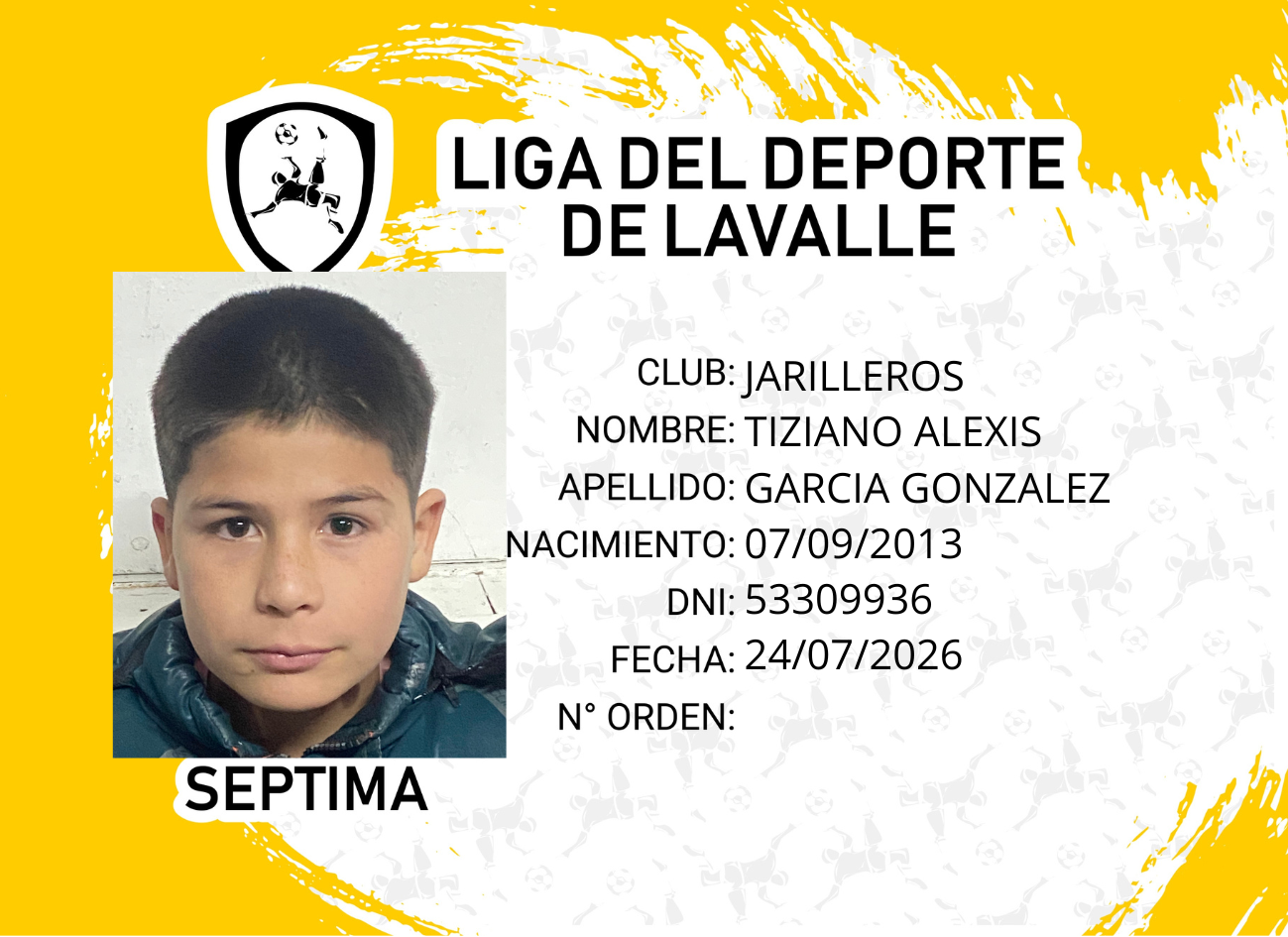 Foto carnet GARCIA GONZALEZ, TIZIANO ALEXIS