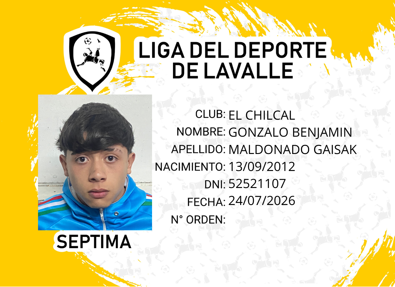Foto carnet MALDONADO GAISAK, GONZALO BENJAMIN