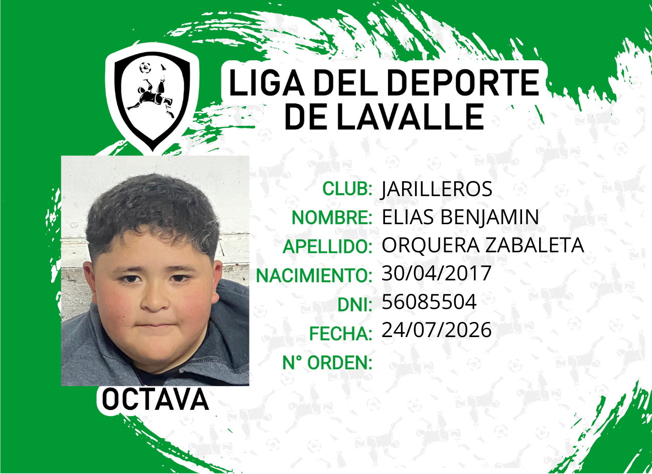 Foto carnet ORQUERA ZABALETA, ELIAS BENJAMIN