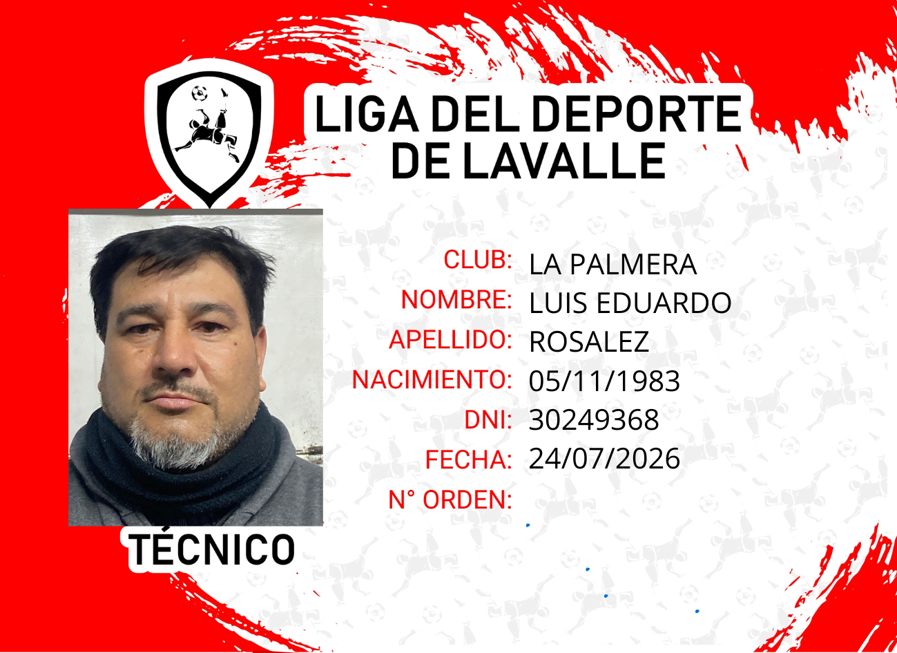 Foto carnet ROSALEZ, LUIS EDUARDO
