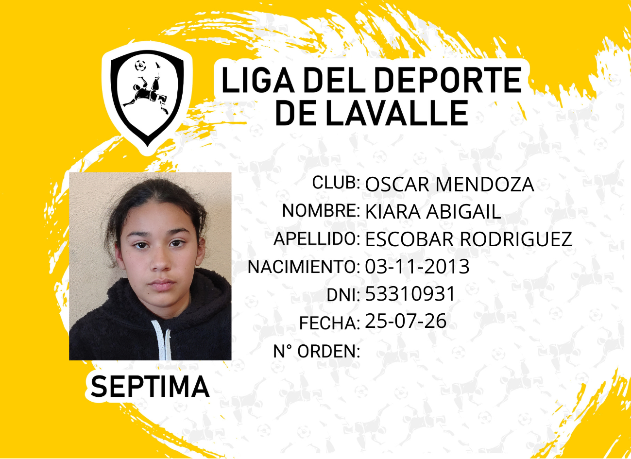 Foto carnet ESCOBAR RODRIGUEZ, KIARA ABIGAIL