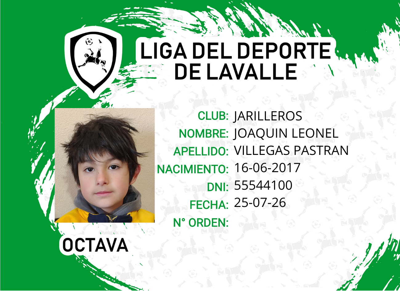 Foto carnet VILLEGAS PASTRAN, JOQUIN LEONEL