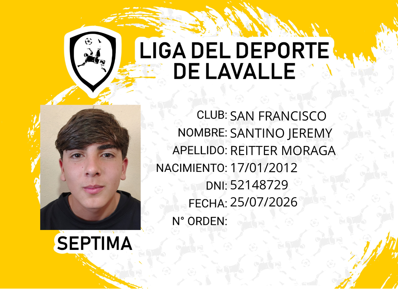 Foto carnet REITTER MORAGA, SANTINO JEREMY