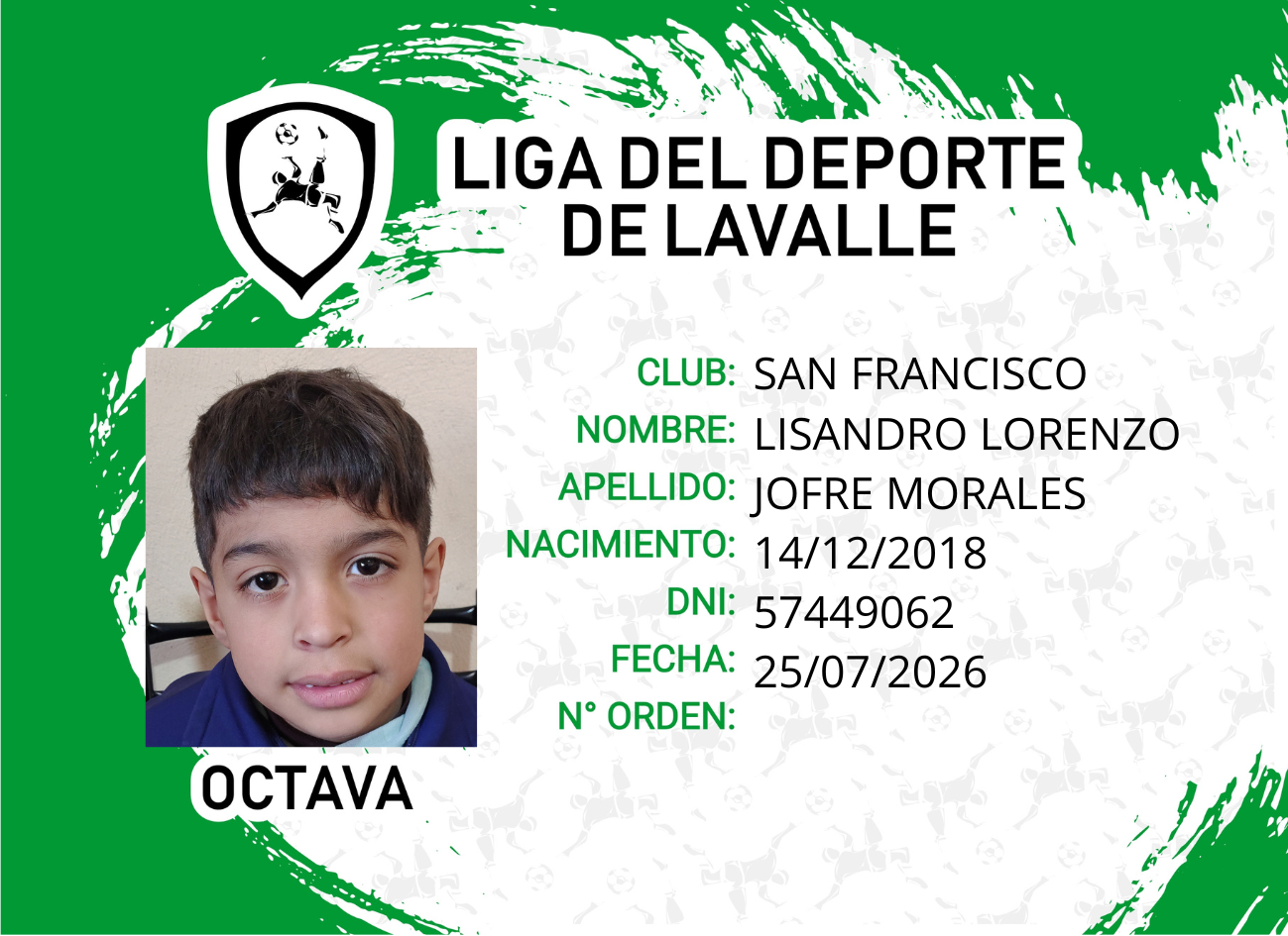 Foto carnet JOFRE MORALES, LISANDRO LORENZO