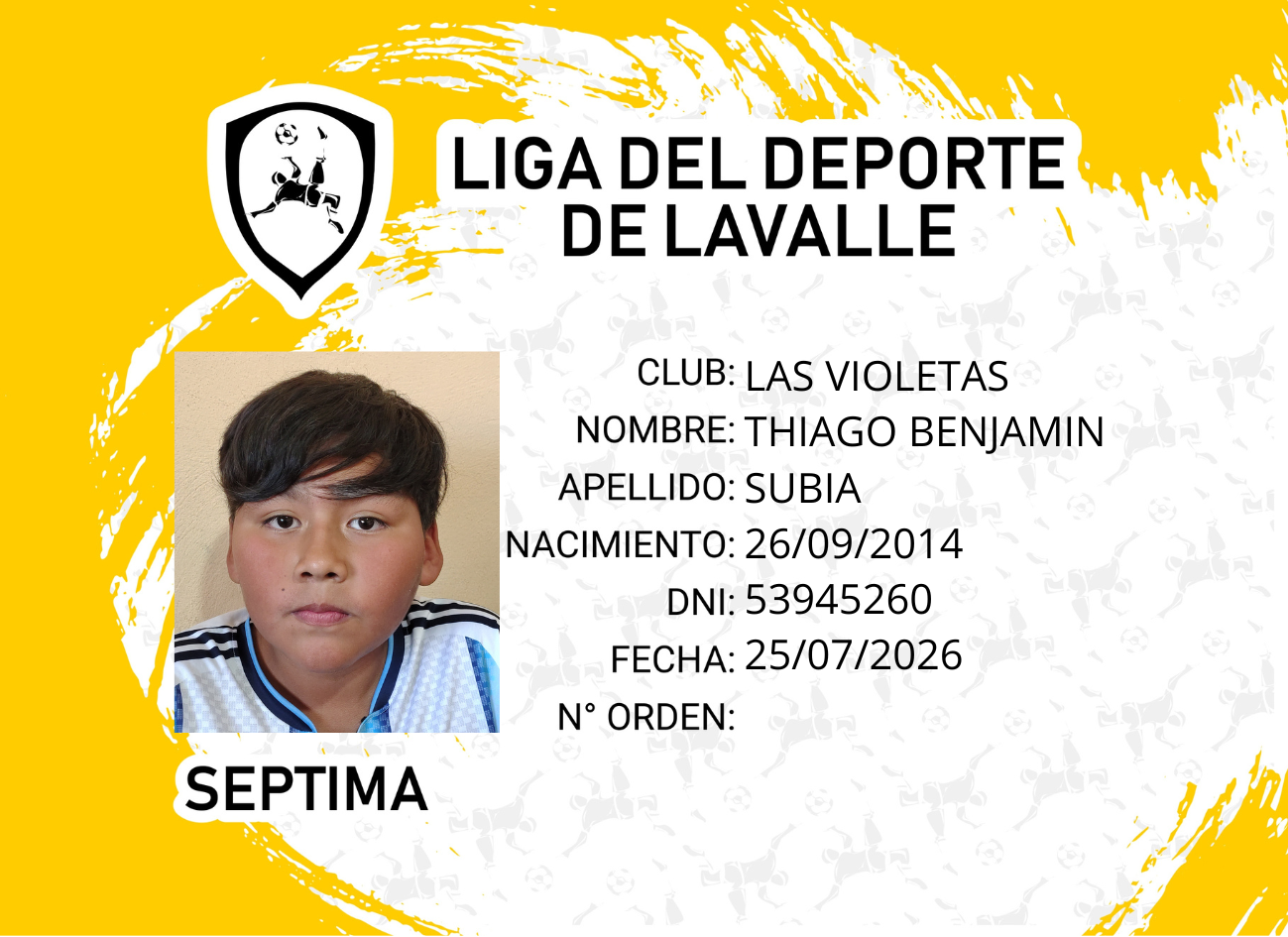 Foto carnet SUBIA, THIAGO BENJAMIN