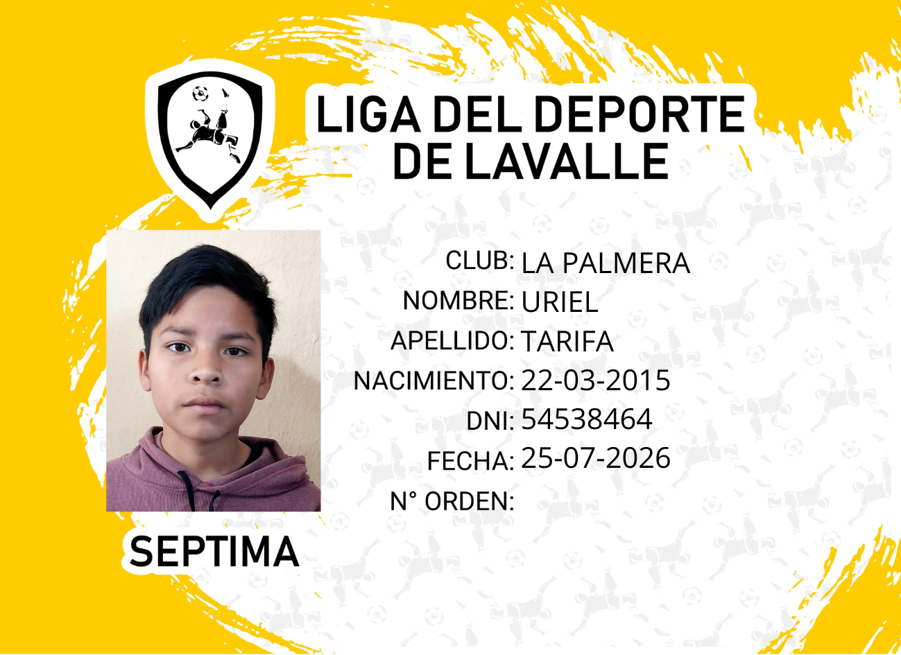 Foto carnet TARIFA, URIEL