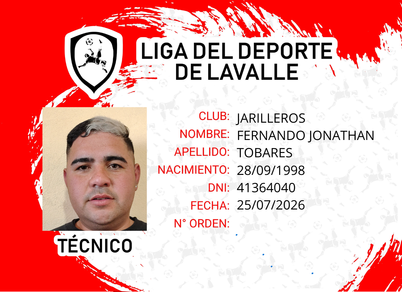 Foto carnet TOBARES, FERNANDO JONATHAN