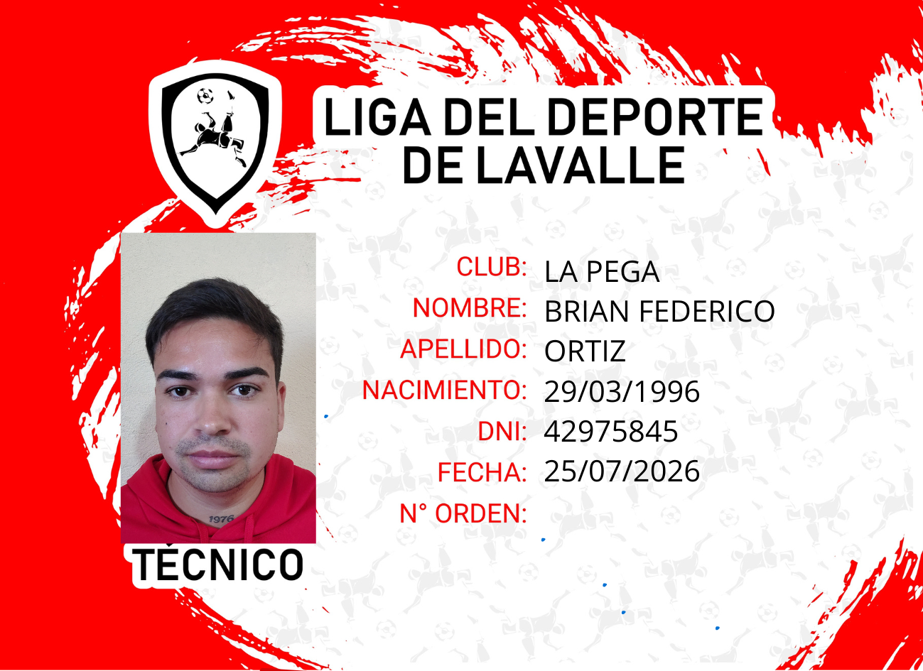 Foto carnet ORTIZ, BRIAN FEDERICO