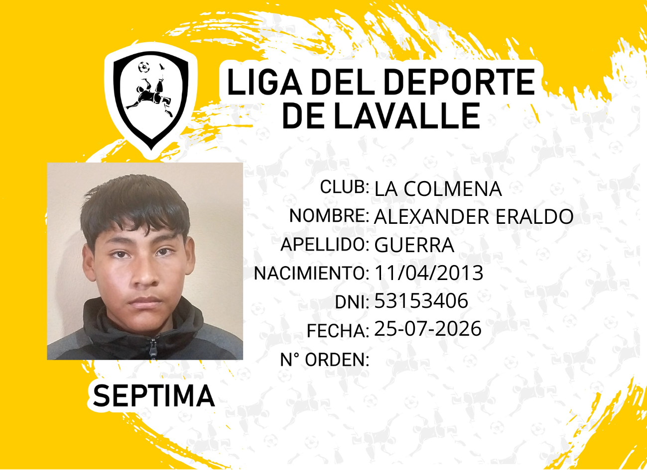 Foto carnet GUERRA, ALEXANDER ERALDO