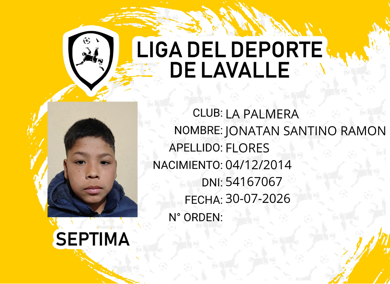 Foto carnet FLORES, JONATAN SANTINO RAMON