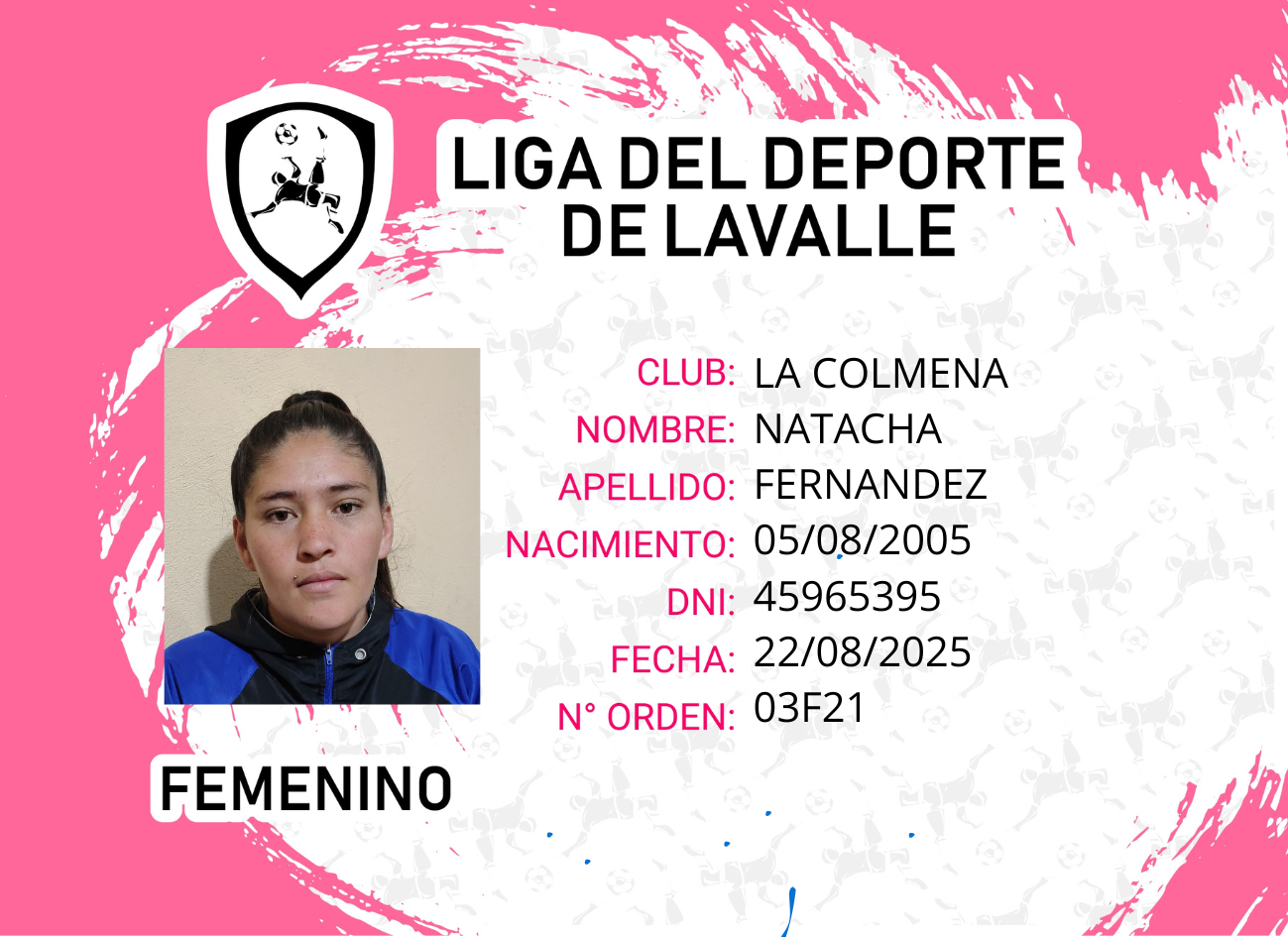 Foto carnet FERNANDEZ, NATACHA