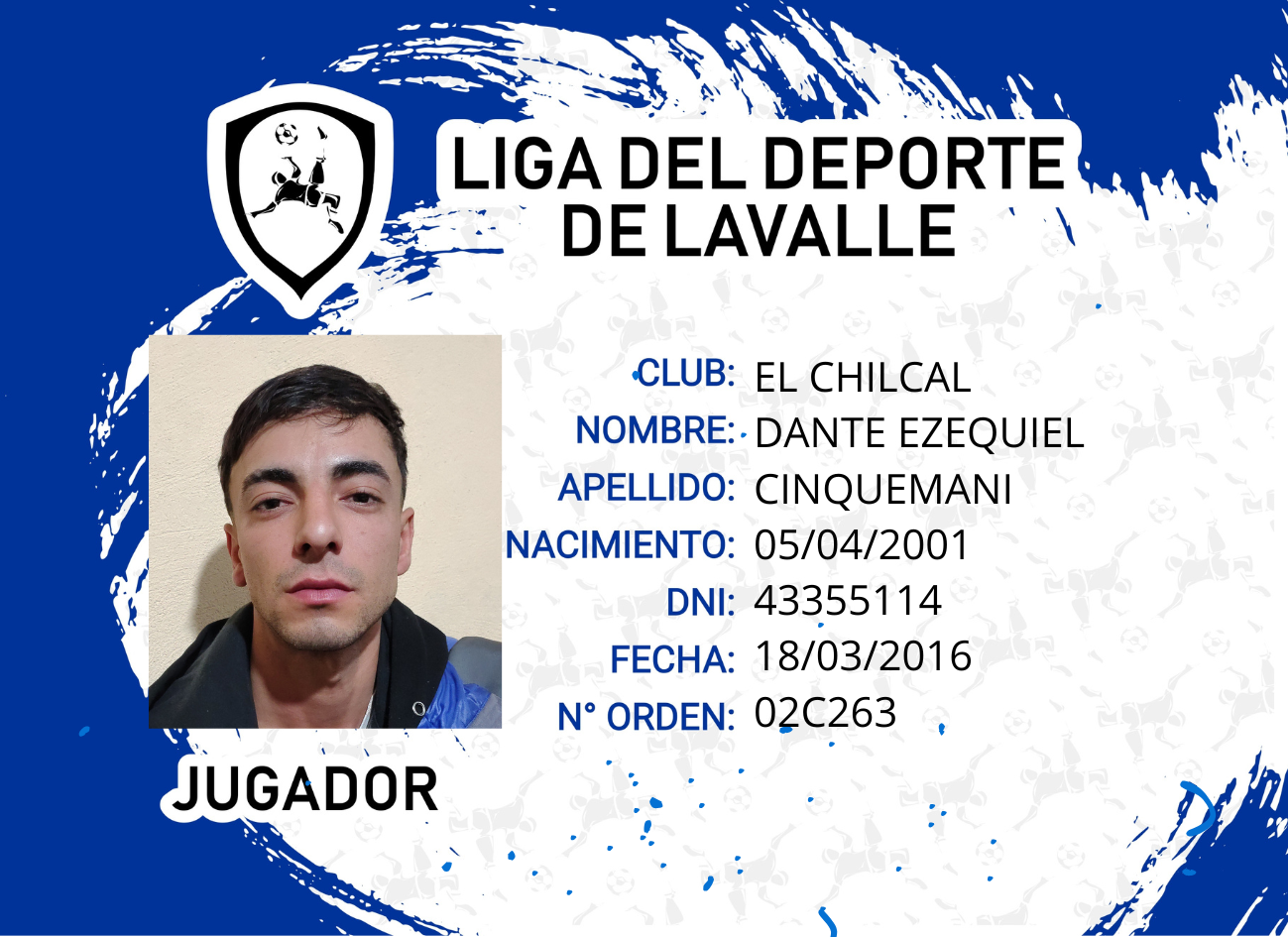Foto carnet CINQUEMANI, DANTE EZEQUIEL