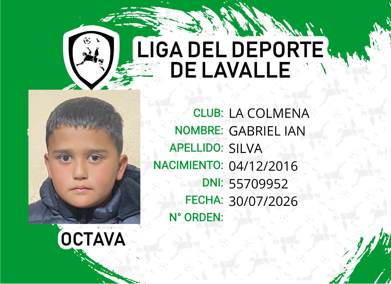 Foto carnet SILVA, GABRIEL IAN