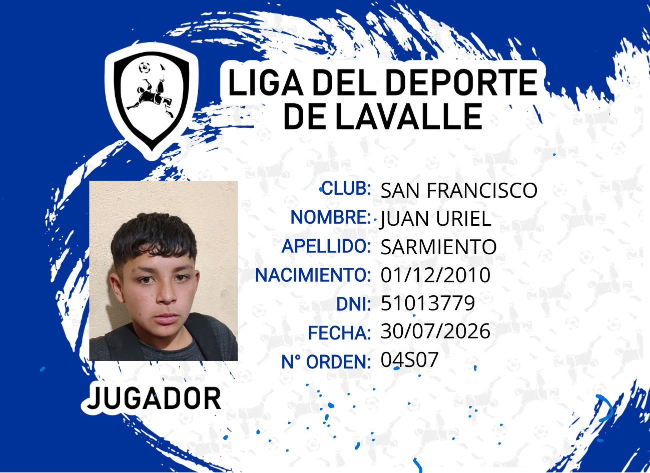 Foto carnet SARMIENTO, JUAN URIEL