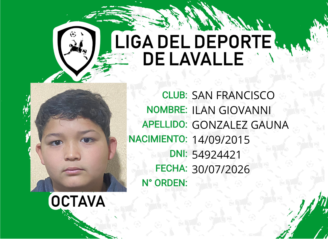 Foto carnet GONZALEZ GAUNA, ILAN GIOVANNI