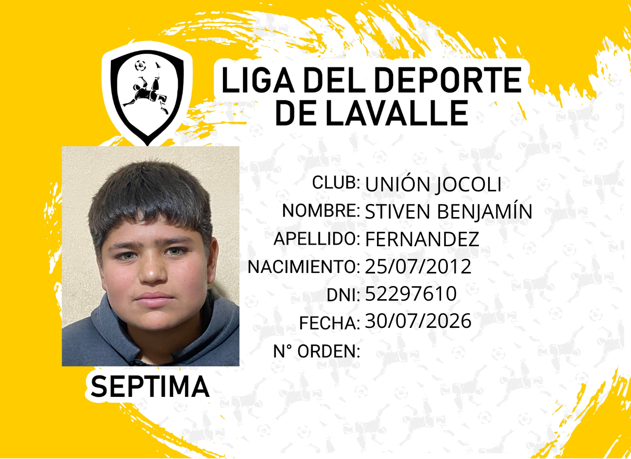 Foto carnet FERNÁNDEZ, STIVEN BENJAMÍN