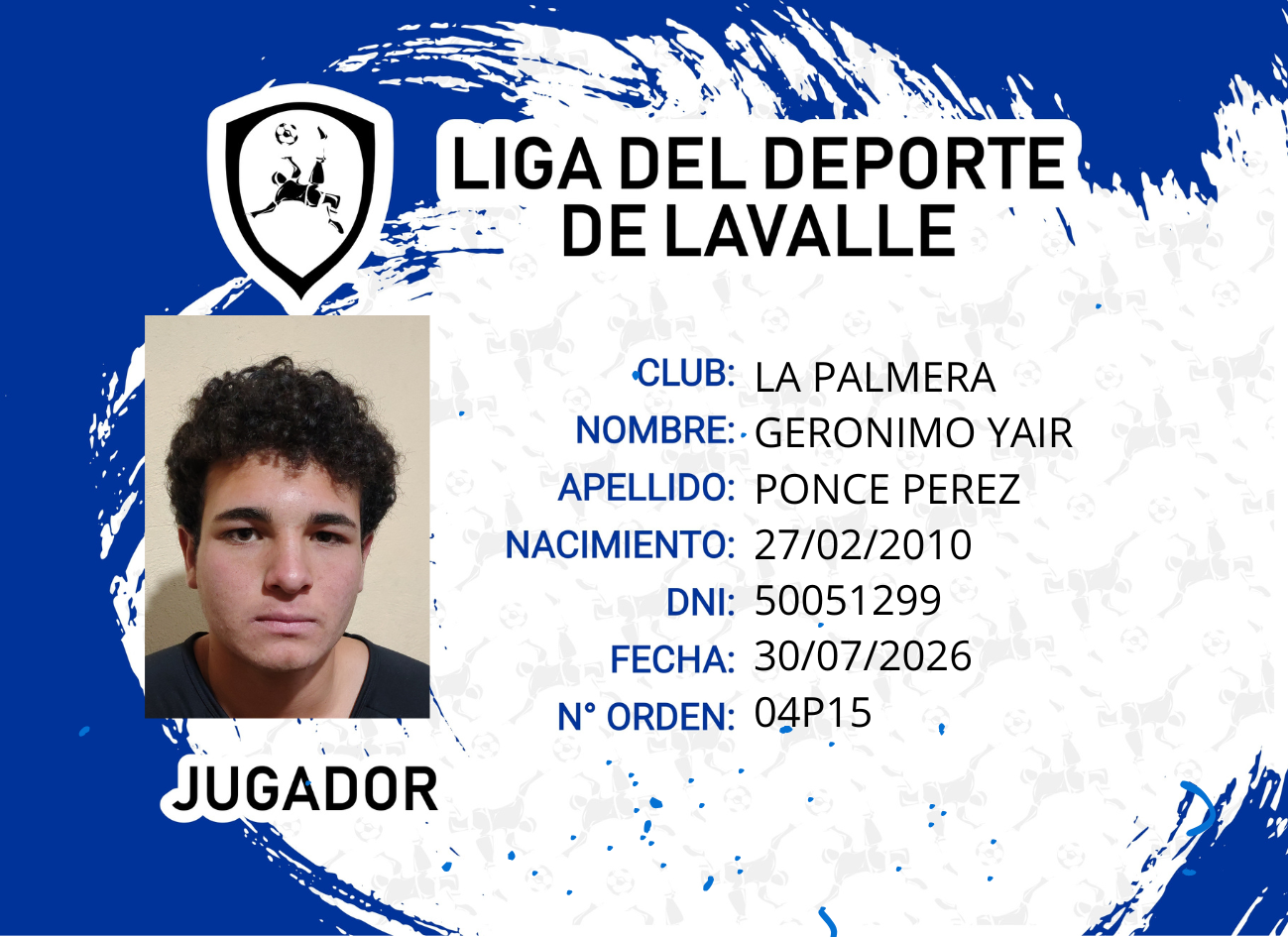Foto carnet PONCE PEREZ, GERONIMO YAIR