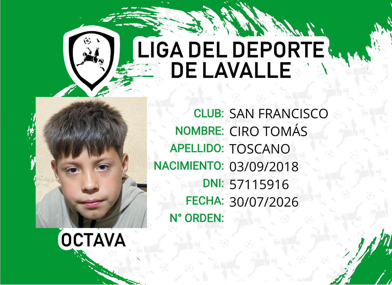 Foto carnet TOSCANO, CIRO TOMAS