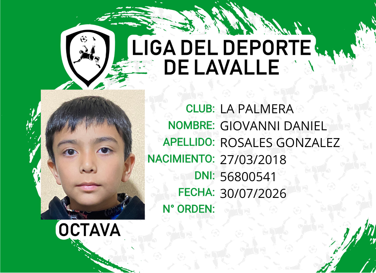 Foto carnet ROSALEZ GONZALEZ, GIOVANNI DANIEL