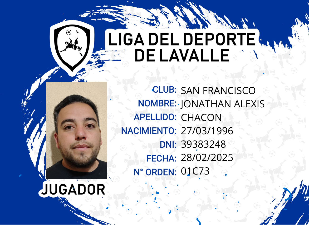 Foto carnet CHACON, JONATHAN ALEXIS