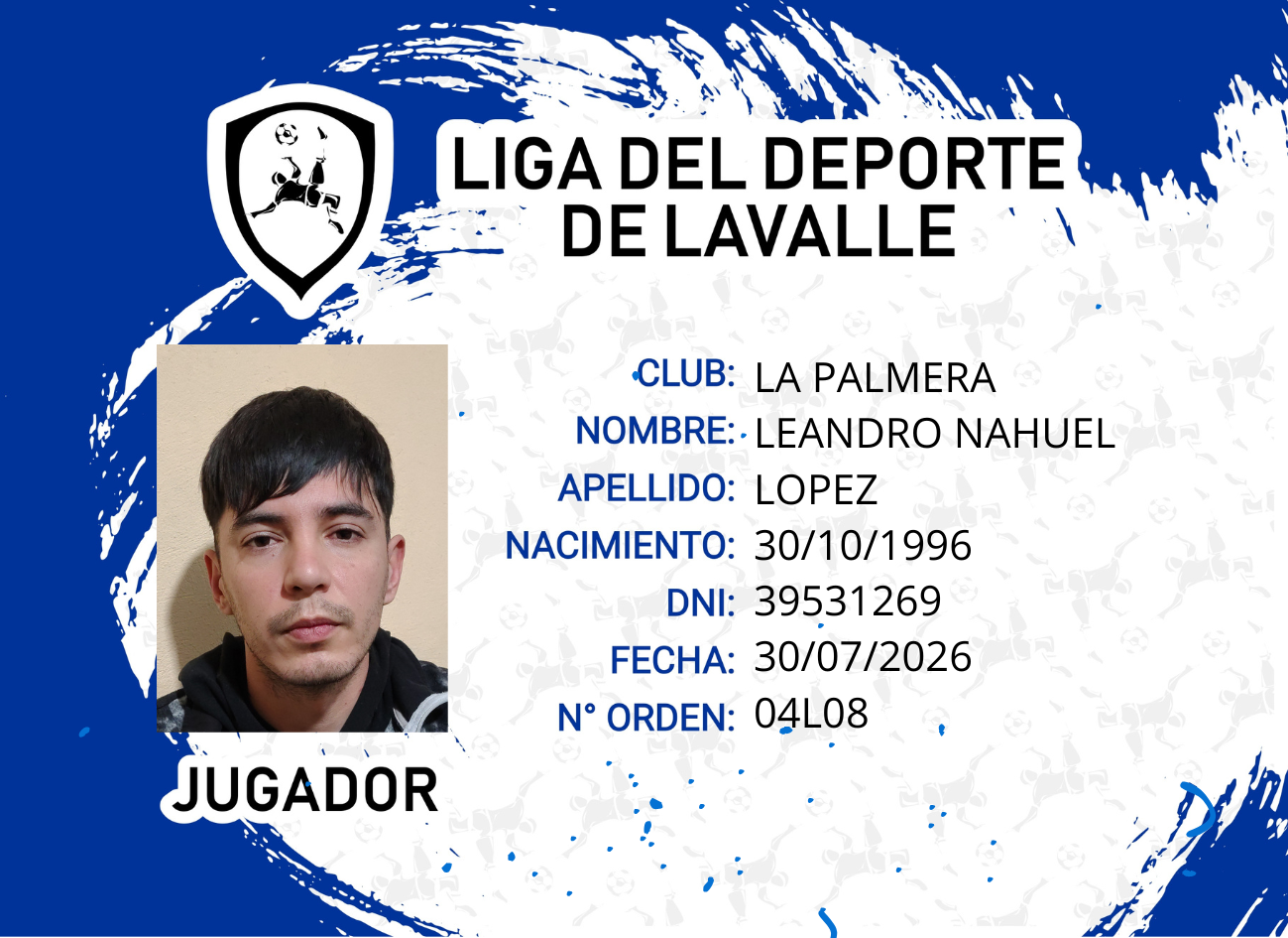Foto carnet LOPEZ, LEANDRO NAHUEL