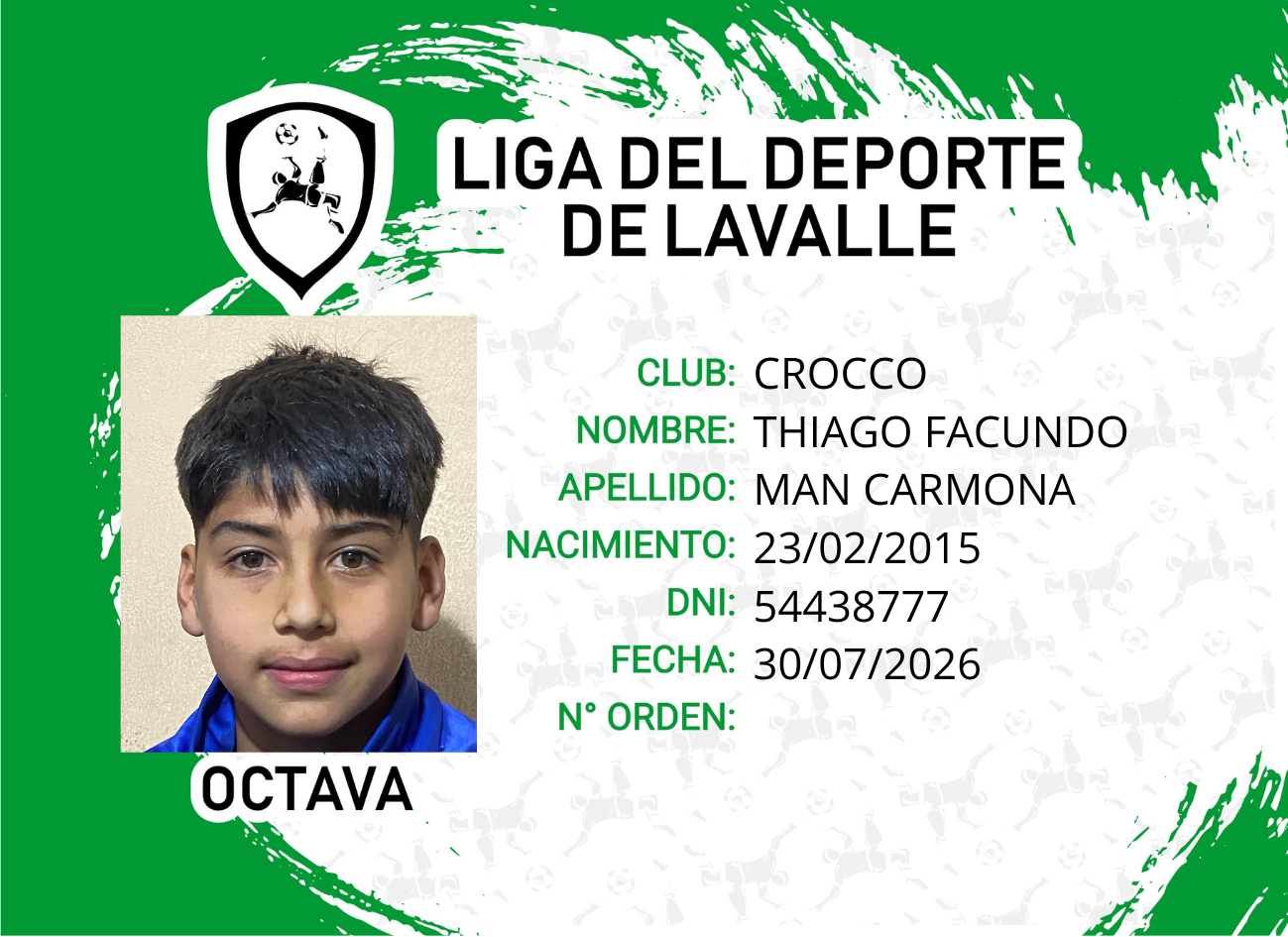 Foto carnet MAN CARMONA, THIAGO FACUNDO