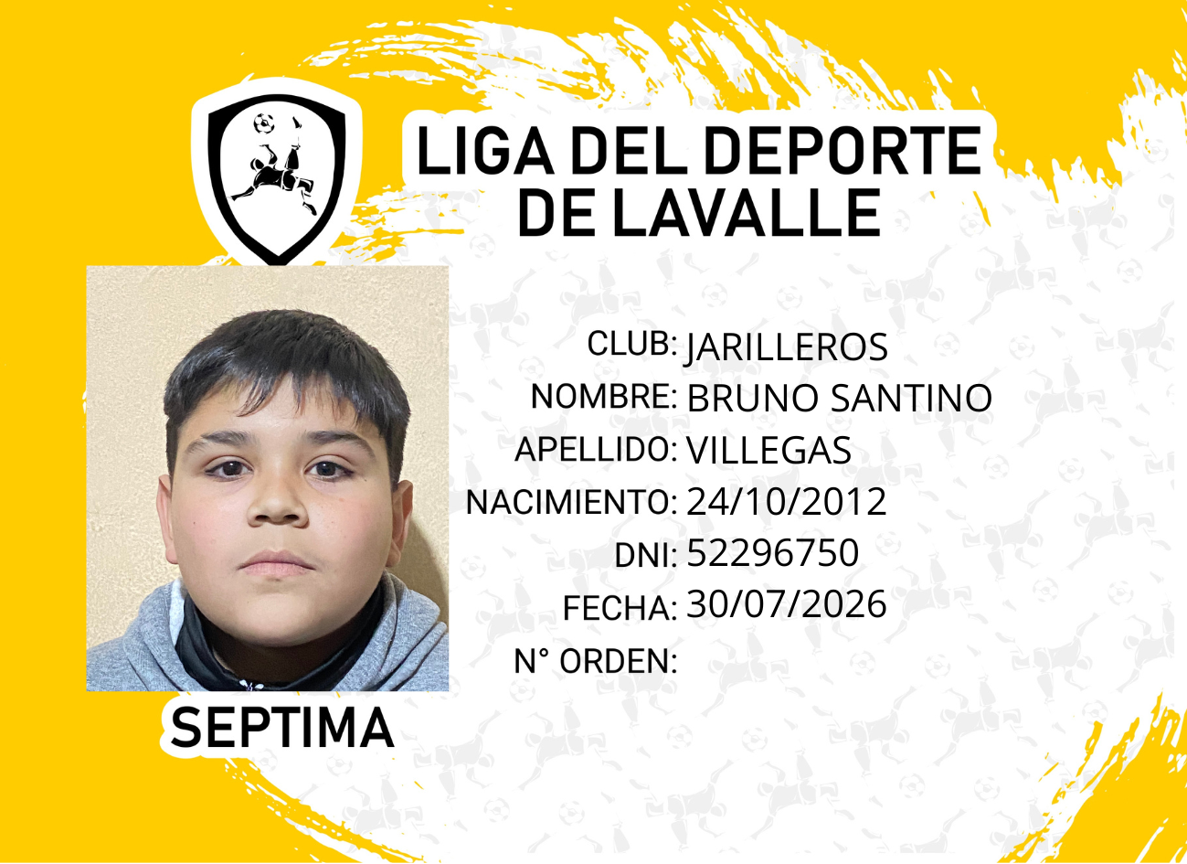 Foto carnet VILLEGAS, BRUNO SANTINO