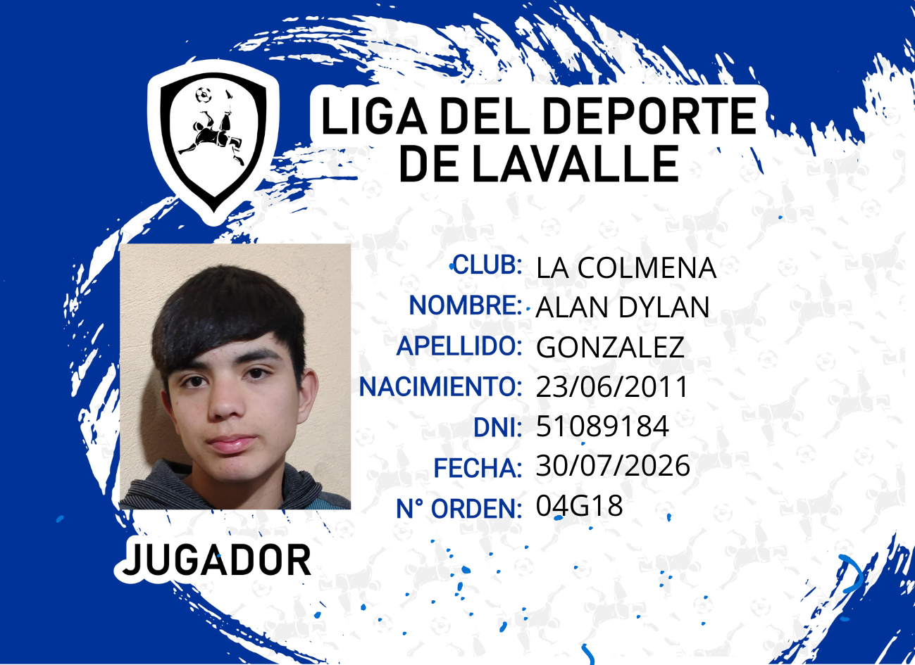 Foto carnet GONZALEZ, ALAN DYLAN