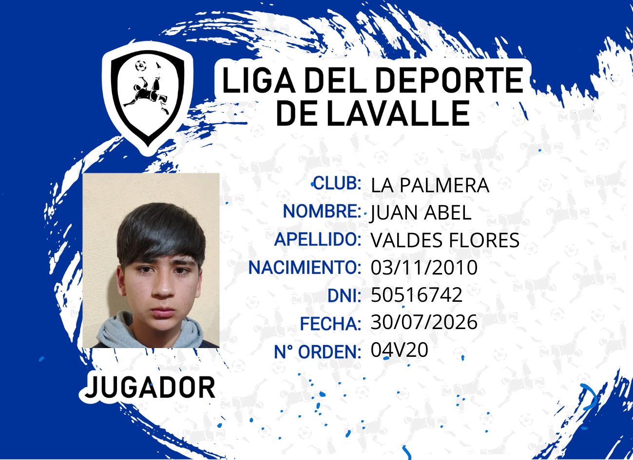 Foto carnet VALDES FLORES, JUAN ABEL