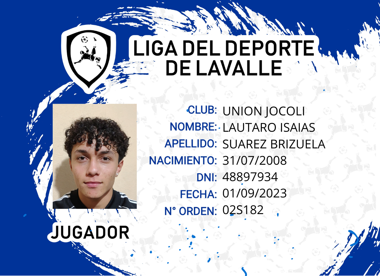 Foto carnet SUAREZ BRIZUELA, LAUTARO ISAIAS