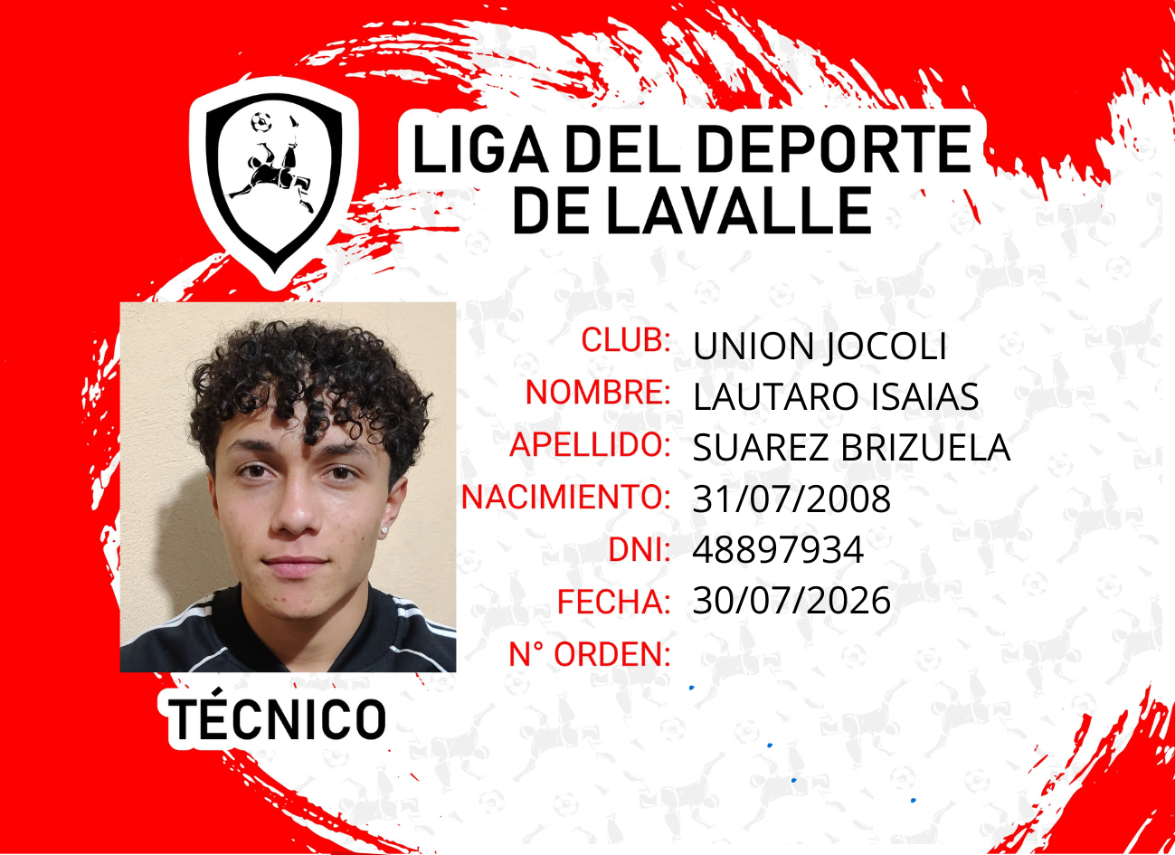 Foto carnet SUAREZ BRIZUELA, LAUTARO ISAIAS