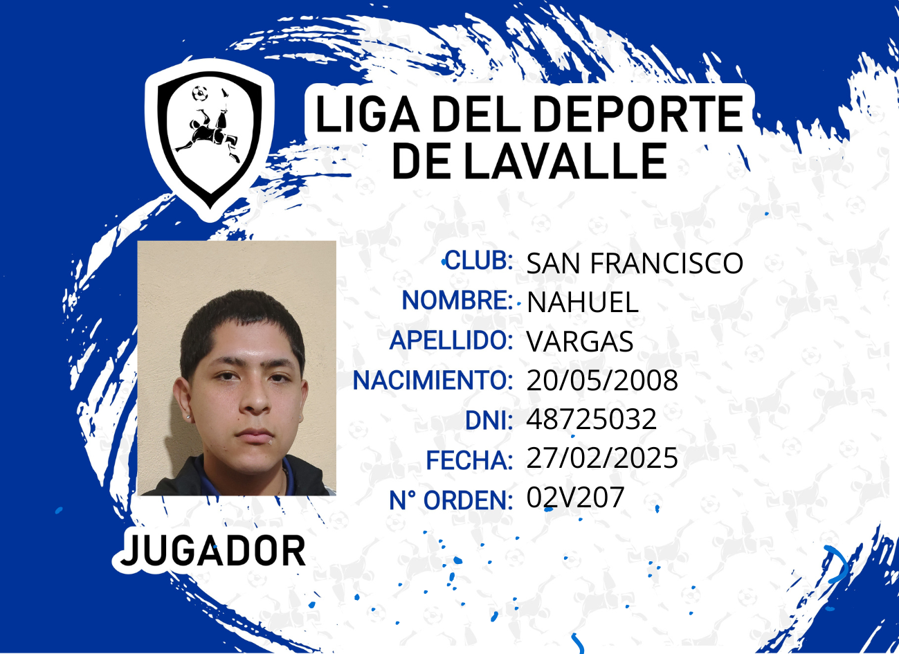 Foto carnet VARGAS, NAHUEL