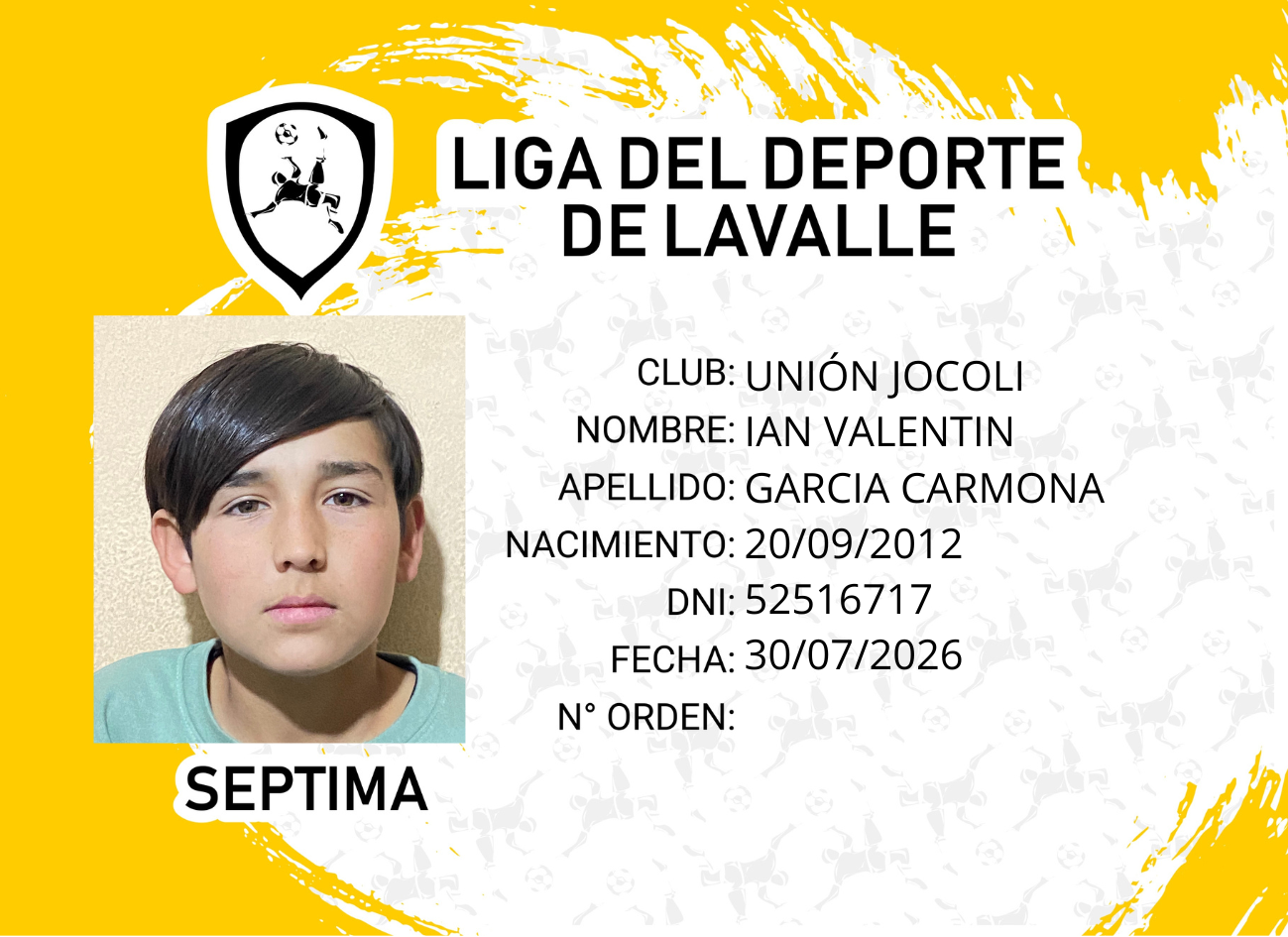 Foto carnet GARCIA CARMONA, IAN VALENTIN