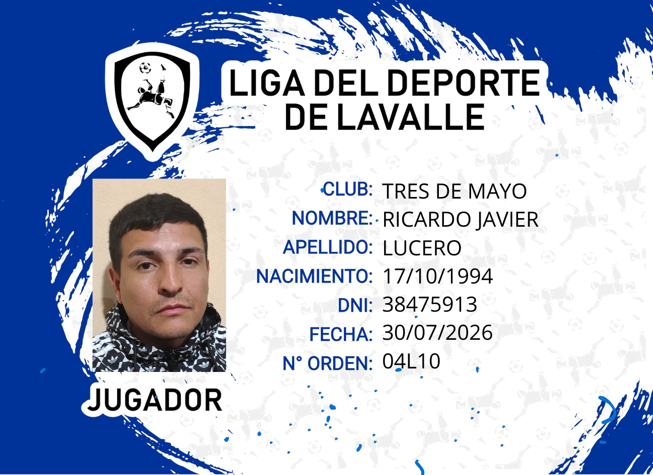 Foto carnet LUCERO, RICARDO JAVIER
