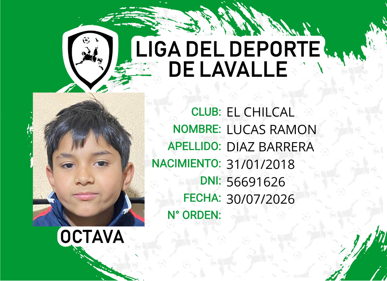 Foto carnet DIAZ BARRERA, LUCAS RAMON